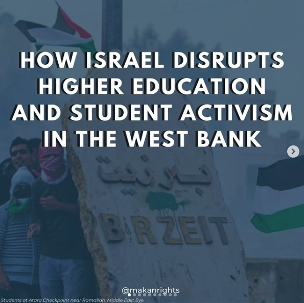 israel-disruptsj-higher-education-student-activism-west-bank